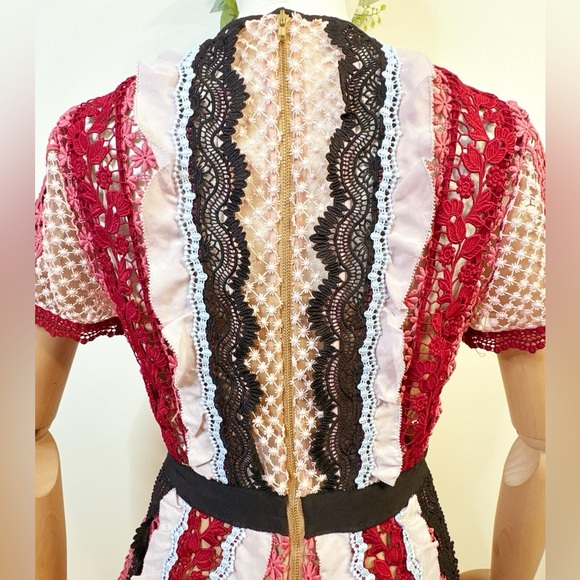 Self-Portrait Panelled Bellis Lace Trim Mini Dress (100% Authentic) - Picture 12 of 16